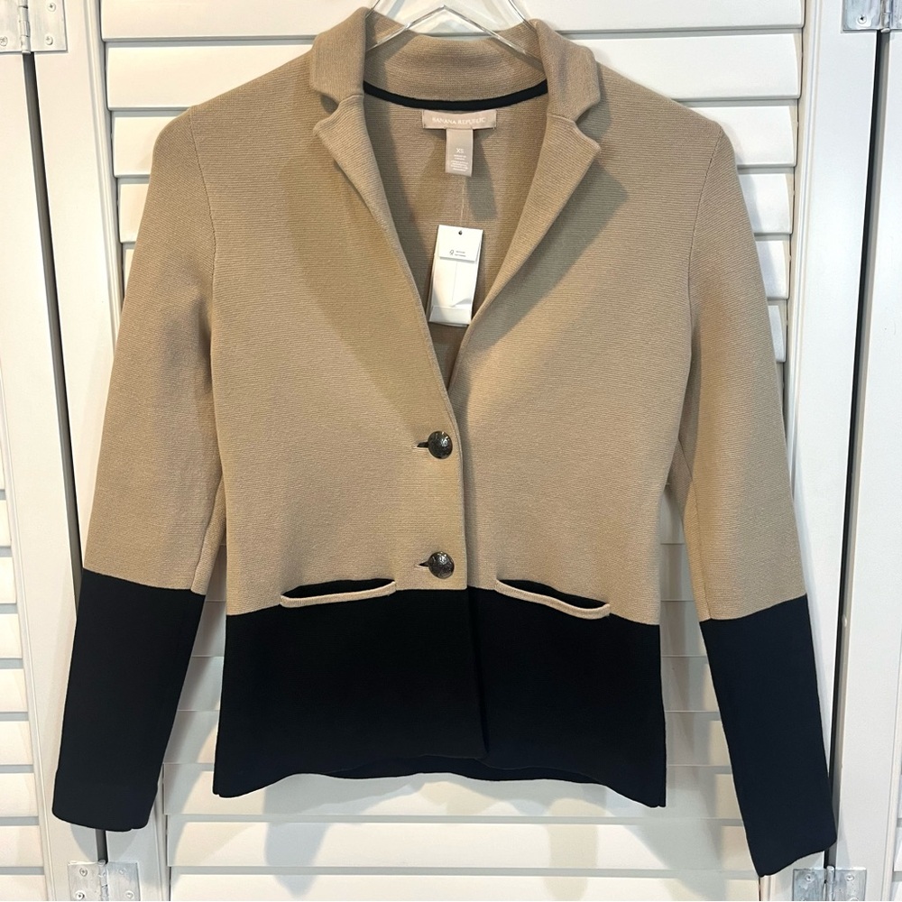 Banana Republic Colorblock Cotton Blend Blazer